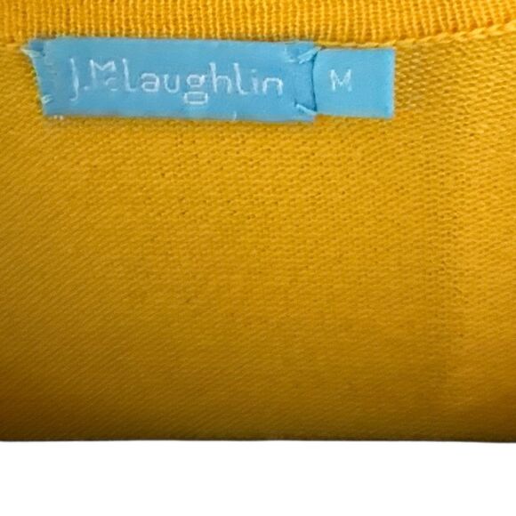 J. McLaughlin Women's Jamey Crew Neck Button Sleeve Sweater Yellow Size Medium - Picture 3 of 6
